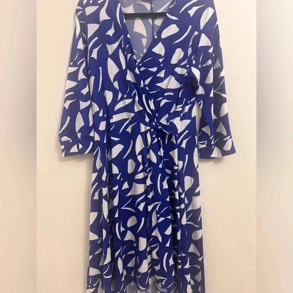 PRINTED DRESS -  BLUE/White dress - Picture 4 of 7